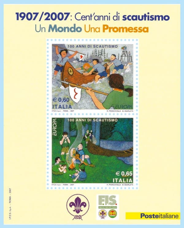 Il foglietto celebrativo emesso da Poste Italiane