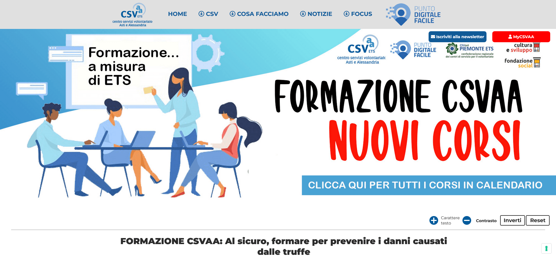 Le attività di formazione del CSVAA